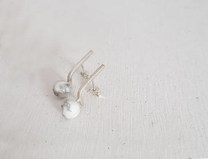 White J earrings // Sterling silver