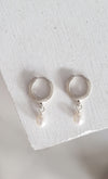 Pearl hoop earrings // Sterling silver
