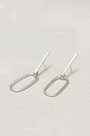 Ellipse bar earrings // Sterling silver