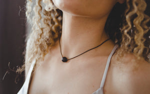 Bead Necklace // Oxidized Silver