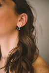 Black onyx line earrings // Sterling silver