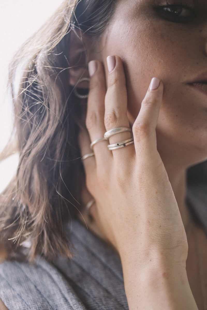 Line stone ring // Sterling silver