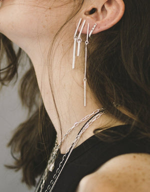 Asymmetrical earrings // Sterling silver