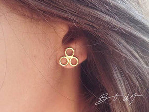 Earrings Lucky Clover // Gold Plated
