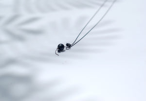 Ball & Chain  Necklace // Oxidized Silver