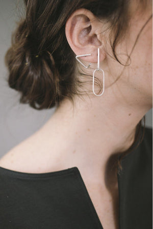 Ellipse bar earrings // Sterling silver